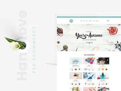 HandLove Homepage 05 ecommerce gift handlove handmade psd shop template website