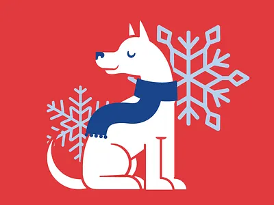 Winter pup! cold dog illustration scarf winter