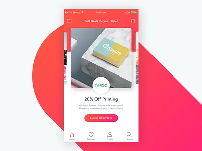 Roostio App - Deals Navigation android cards deals interface ios lists mobile navigation product swipe ui ux