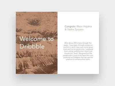 Card exploration / Dribbble Invite winners bold card dribbble giveaway invitation invite mountain photography typeface typography ui