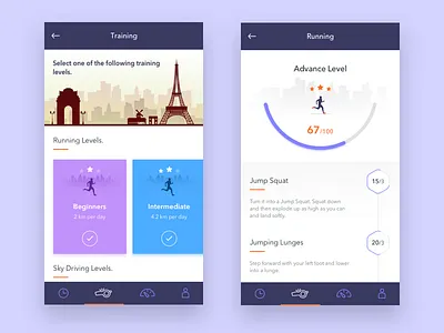 Sports Training App athletic bike gym level running sky driving sports trainer training