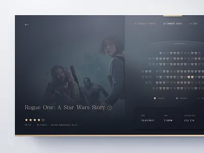 Cinema Tickets Booking app application booking cinema dark movie seats simple theater tickets web website