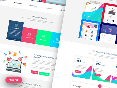 Markety Homepage Freebie analysis feature freebie homepage marketers markety online marketers seo table