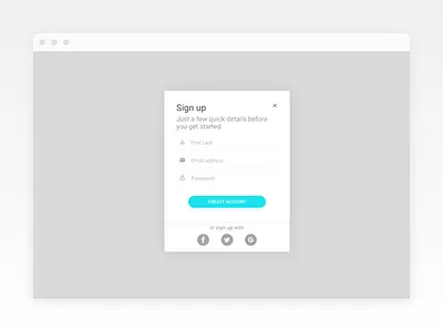 Sign Up Modal clean minimal modal sign sign up simple up