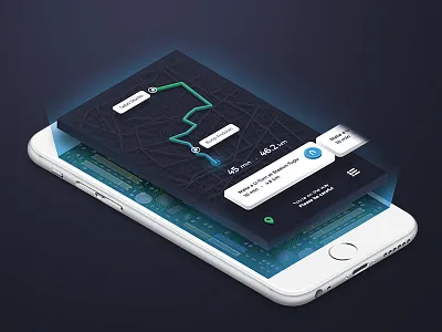 Trip Guide App - Isometric cards guide ios isometric list management maps mobile transportation trip