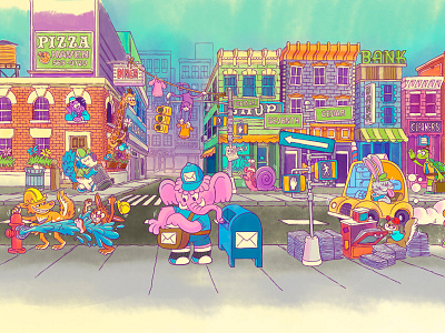 The City all of the colors animals buildings children book city elephant picture book