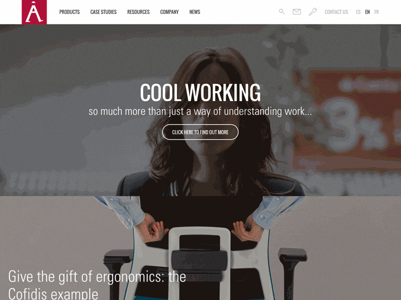 Actiu Website clean layout responsive ui ux web web design white