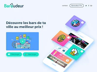 App landing (wip) app bars beer beers coin dance disco drink mobile party town ui