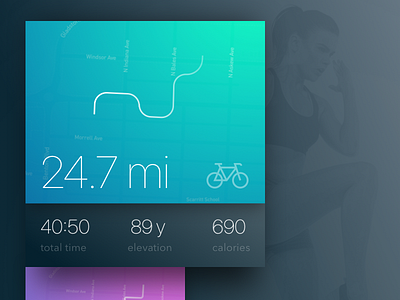 Fitness Tracker activity card cards colors cycle fitness run stats tracker vivid