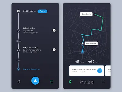 Trip Guide App cards guide ios list management maps mobile transportation trip