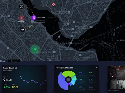 Snow Trucks Command&Control App app dashboard data gis interaction ios ipad map ui user interface ux web