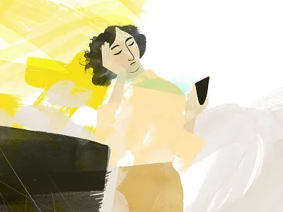 Experiment illustration phone smart phone woman