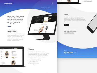 Work Detail Page blue design devices gradient layout macbook portfolio rounded ui work