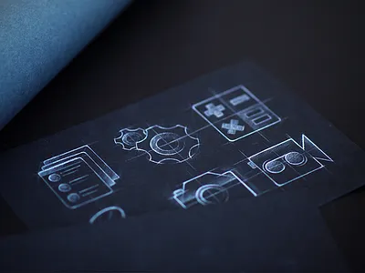 Icons black drawing icons illustration. pencil sketch