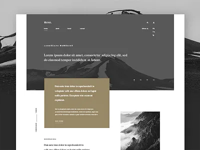 Mountains blackwhite landing ui website