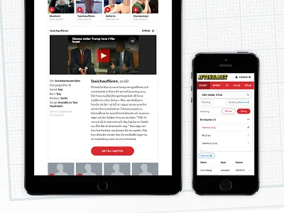 List module – Aftonbladet buttons filter grid responsive search sorting tags