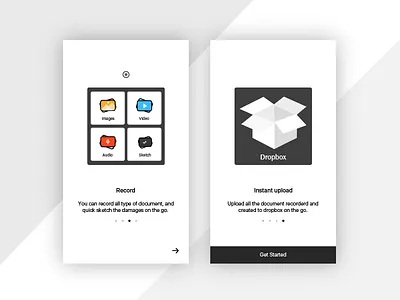 Onboarding Screen's ! cloud dropbox ios onboarding record ui update ux