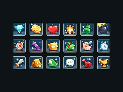 A group poly icons app cute game icon