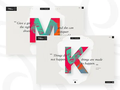 Time Magazine — Personnality Portrait design elegant flat kennedy magazine minimal monroe news time ui ux webdesign