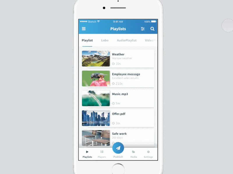 Edit playlist animation app clip dashboard edit gif iphone mobile playlist principle ui ux