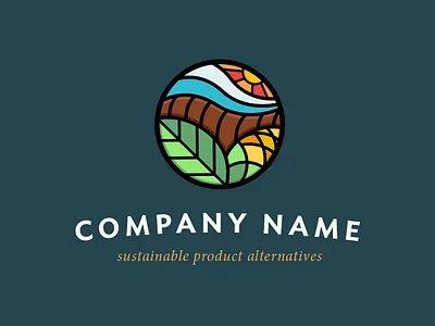 Biodegradable Logo Concept biodegradable corn design globe illustration landscape lineart logo nature vector
