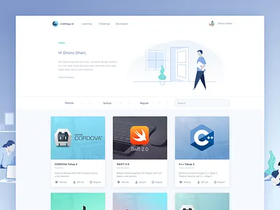 Education Platform Website - Learning Class code education flat homepage landing learning llustration page platform programmer system