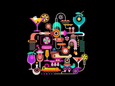 Cocktail Machine cocktail design drink fantastic illustration machine