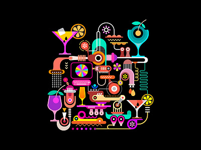 Cocktail Machine cocktail design drink fantastic illustration machine