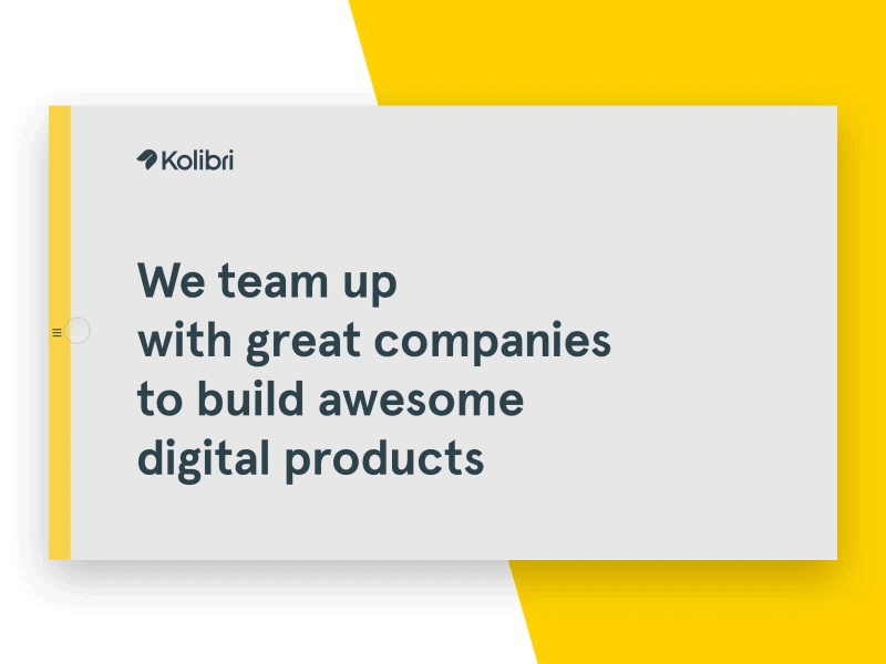 Menu for upcoming Kolibri website clean color menu minimal motion design navigation principle prototyping sketch typography ui ux