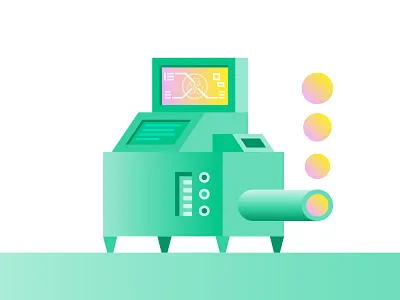 Makin' Shapes assembly line augmented reality circles computer contraption machine manufacturing process robot shapes terminal