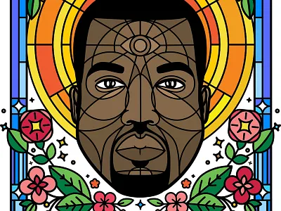 Kanye for President 2020 2020 holy illustration kanye west political poster president sparkle stained glass yeezus