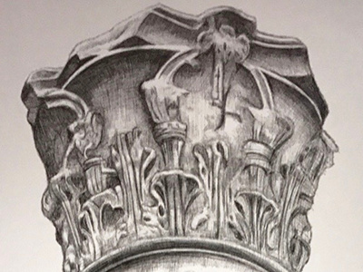 Unfinished Column apple pencil drawing illustration ipad pro rome sketch