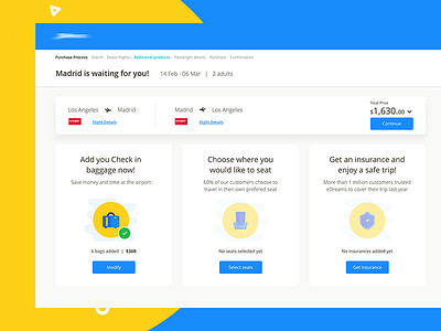 Flight Booking - Additional Products airplane app flight tourism traveling ui uidesign ux uxdesign