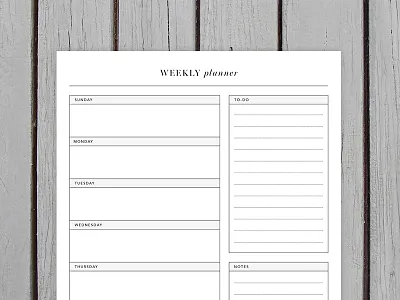 Minimalist Weekly Planner Printable minimalism minimalist design printables weekly planner