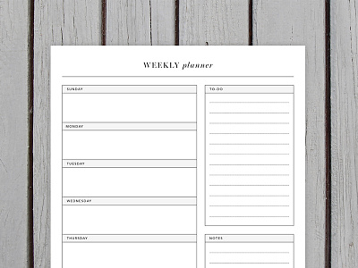 Minimalist Weekly Planner Printable minimalism minimalist design printables weekly planner