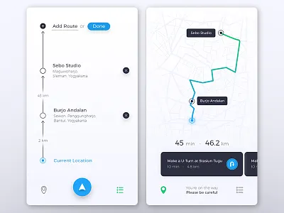 Trip Guide App - Light cards guide ios list management maps mobile transportation trip