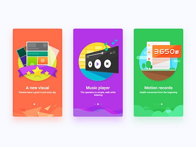 Guide Page android desktop guide old man prompt pages walk healthy icon illustrations ios music player sport ui visual