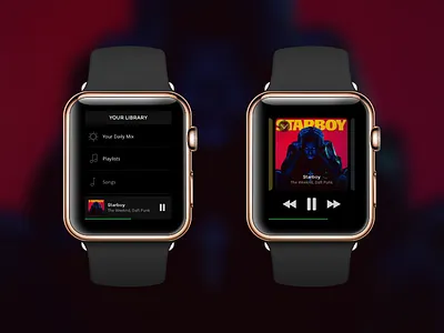Spotify Apple Watch apple watch ios minimal music sketch spotify ui ux