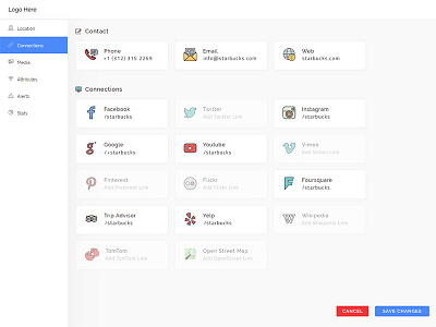 Contact app contact dashboard design email facebook icon media mobile phone social upload