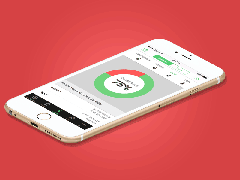 Proposify App Case Study Animations animations case study charts graphs ios proposal spin tracking website wordpress