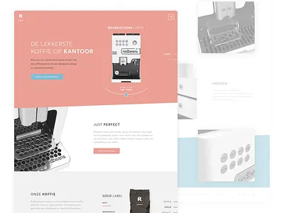 Redbeans coffee design homepage interface machine product sketch slowroast ui ux webdesign website