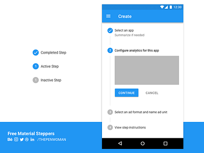 Material Steppers design freebie layout material resource sketch stepper