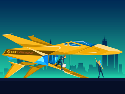 Atwix Blog Illustration 2 blog character e commerce ecommerce flat illustration magento sci fi space