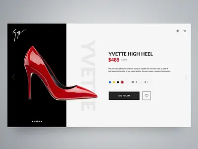 Giuseppe Zanotti - Product Page (Teaser Screen) brand eccomerce fashion giuseppe zanotti laxury luxurious product page shoes ui ux web design