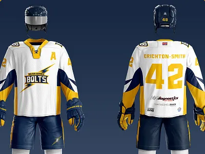 Milton Keynes Bolts Uniforms bolts ice hockey mk bolts sports branding sports design