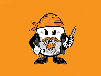 BAD EGGS - The Biker cartoon character comic drawing eggs funny graffiti illustration vector