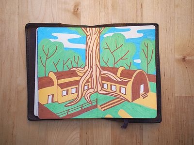 Preah Khan ankor wat cambodia illustration notebook paint posca preah khan temple travel