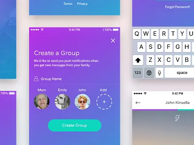 Kincha Mobile Application app camera chat clean design ios mobile sign up ui user interface ux