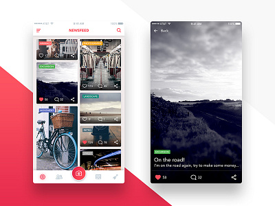 Social app ios newsfeed post details