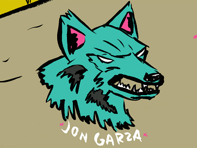 Skateboarding Kids 2 coyote hand drawn illustration pink southwest teal wolf